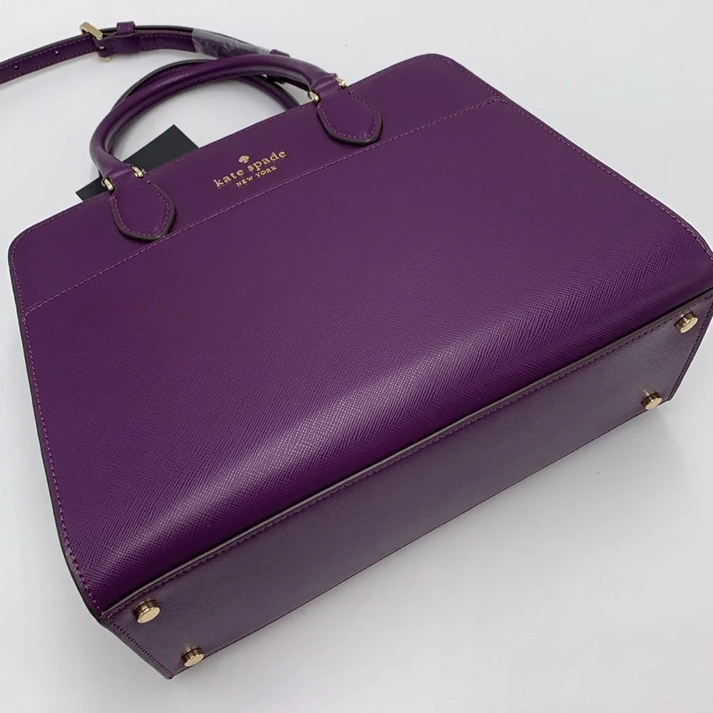Kate Spade Madison Saffiano Leather Medium Satchel
COLOR:
Ripe Plum 
NWT_15